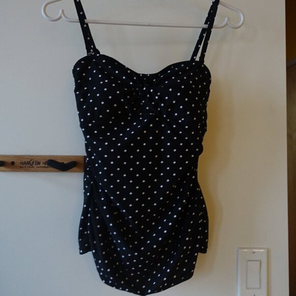 Christina tankini twist-front tummy ruched Swimwear Swim Polka dot print 6 XS - Picture 6 of 10